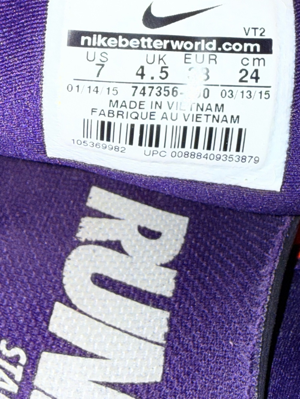Nike Purple & Orange Lunarglide 7 Running Shoes - Picture 13 of 16